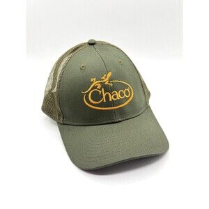 Chaco Truckers Snapback Hat Green Orange Lizard Graphic Mesh Back Adjustable